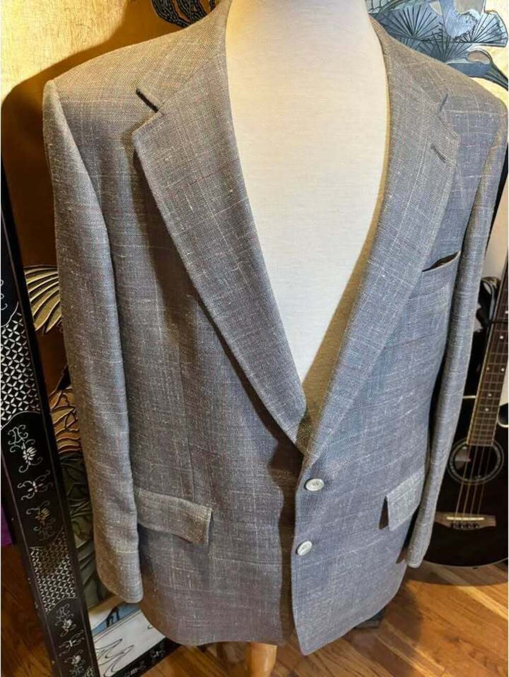 Vintage Austin Reed of Regent Street Men's Grey Plaid Blazer